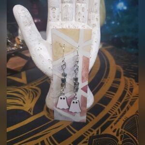 Handmade Ghost Earrings With Serling Silver Hooks